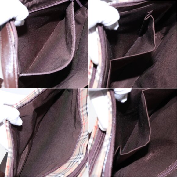 BURBERRY Nova Check Tote Bag Canvas Beige Auth am6828AV - Picture 14 of 15